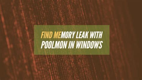 Find a Memory Leak